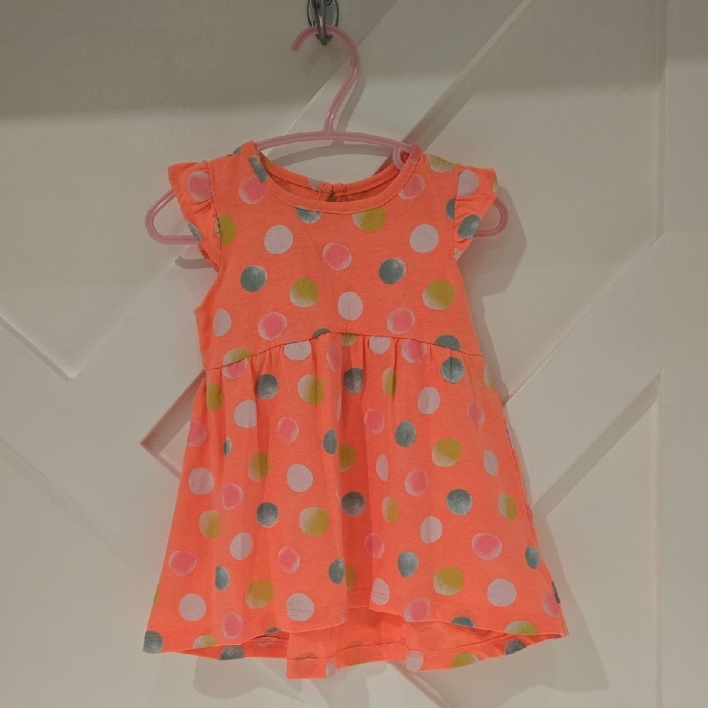 Orange Ruffled Tiered Sundress with Flutter Sleeves